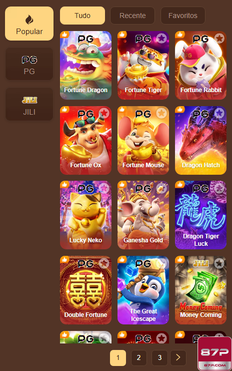 Explore uma Variedade de Jogos e Recompensas no 87p.com